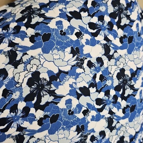 Brooks Brothers‎ 6 Blue and White Floral Tie Neck Long Sleeve Button Up Shirt - Picture 5 of 9